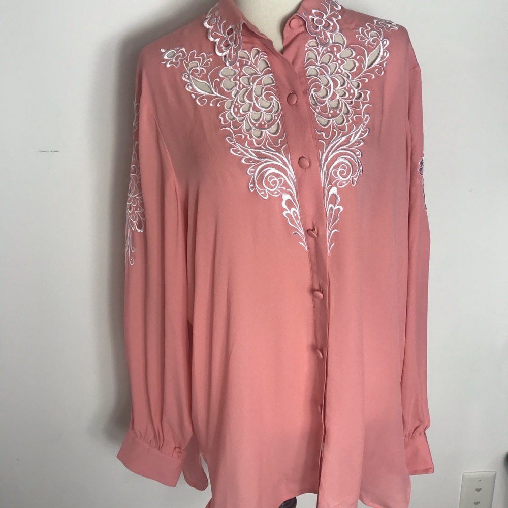 Bob Mackie Wearable Art Silk Blouse